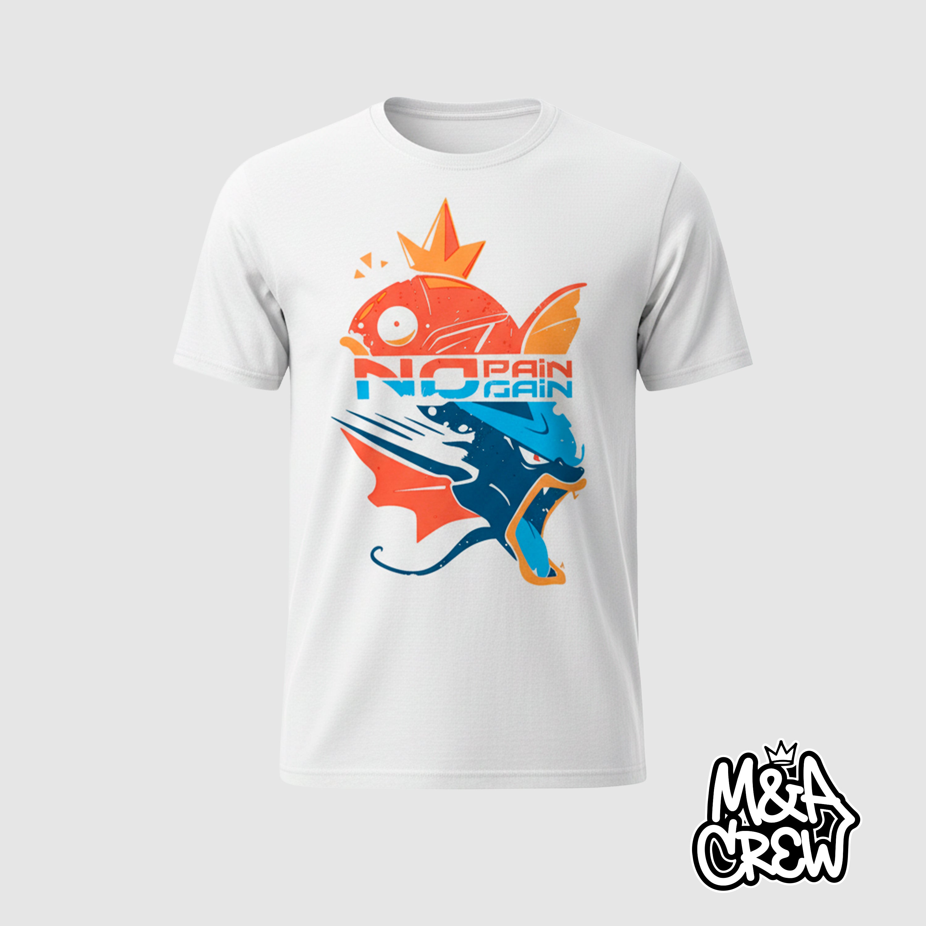 Playera Premium Magikarp Gyarados "No Pain No Gain"
